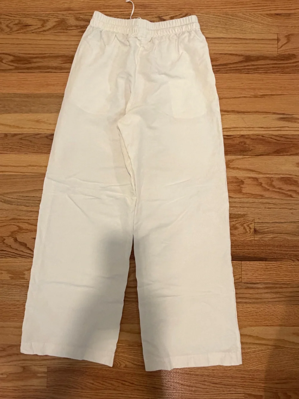 H&M Cream Linen Blend Wide Leg Pull-On Pants XXS